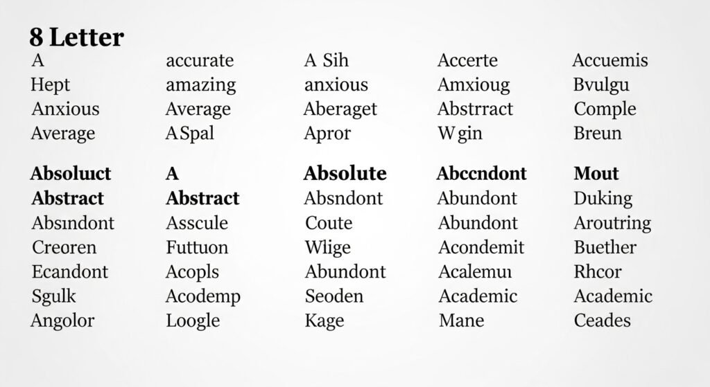8 letter words that start with a