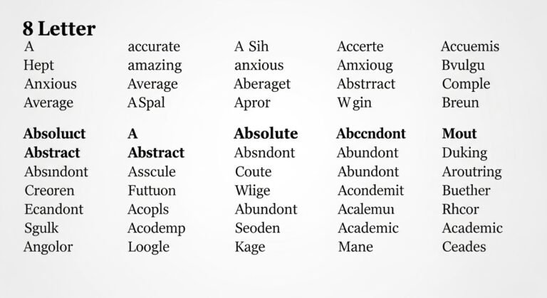 8 letter words that start with a