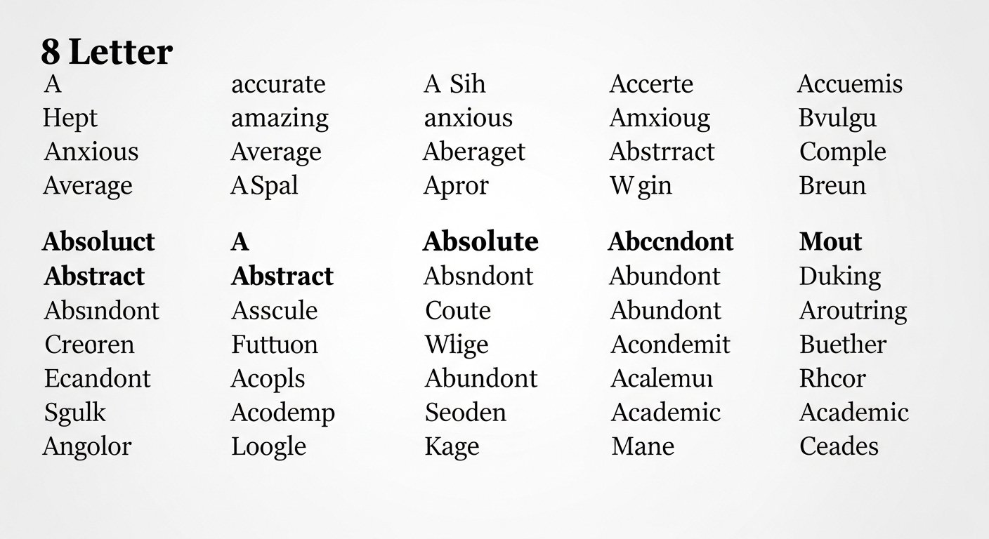 8 letter words that start with a