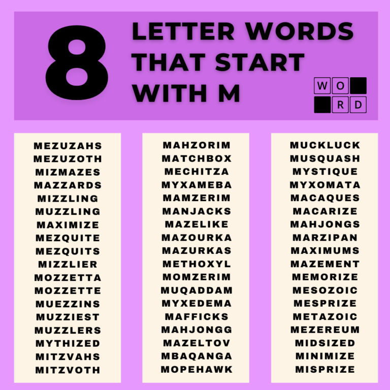 8 Letter Words Starting With
