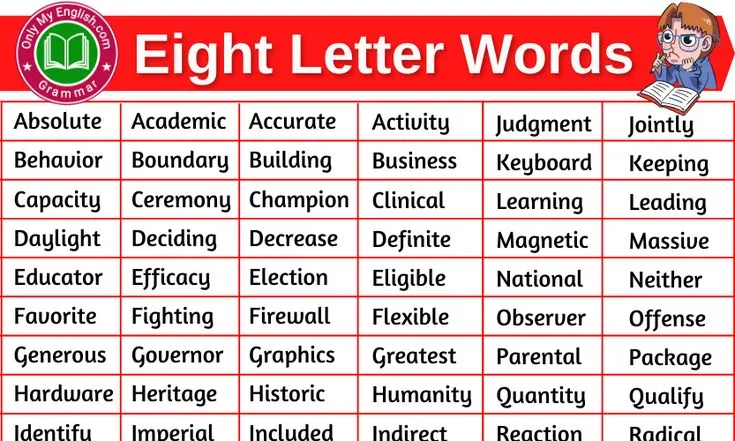 8 Letter Words With These Letters