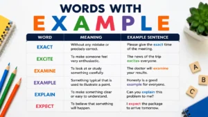 Words With E X A M P L E